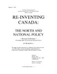 Re-Inventing Canada: The North and National Policy