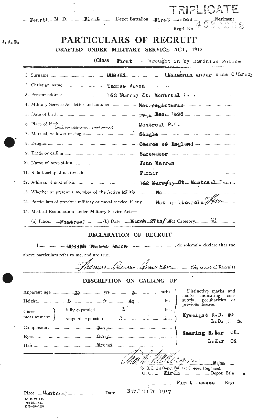 MURREN, THOMAS ANSON, OGRADY, THOMAS ANSON (AKA) 1896-12-27
