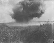 German 8 inch shells bursting in the Canadian lines. June, 1918  June, 1918.