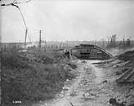 A Tank advancing on the Arras front. Advance East of Arras. September, 1918  Sep., 1918.