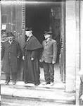 Abbé Thuliez in doorway of Cathedral, Cambrai. Advance East of Arras. Oct. 1918