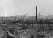 A view of Cambrai from the front line. Advance East of Arras. October, 1918.