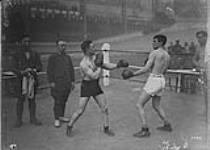 (Boxing) Light Weight Contest. Sgt. Macdonnel & Pte. Moran "Corps Sports" Brussels. March 1919. 1914-1919