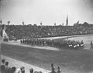 Entry of French Troops' Band, Garde de Republicainé [i.e. L'Orchestre de la Garde républicaine]. Inter-Allied Games Pershing Stadium, Paris, July 1919  1919.