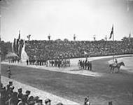 (General) Entry of the French Troops. Inter-Allied Games, Pershing Stadium, Paris July 1919. July, 1919.
