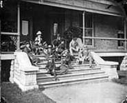 Group on the steps at Rideau Hall. before 1882