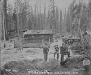 Wood camp near Big Salmon. 8 July 1900