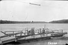 Soda Lake, ferry at Desjardins crossing Saskatchewan River, [Sask.] 1924
