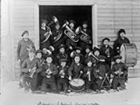 Boys' musical group at Fort Qu'Appelle Industrial School, Lebret, Saskatchewan, unknown date n.d.