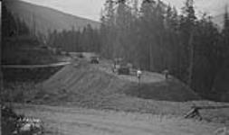 (Relief Projects - No. 97). Fill at the hairpin turn, Station 281, of the Sicamous-Grindrod section of the highway. Sept. 1935