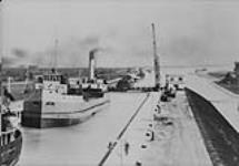 Welland Ship Canal Lock No. 1 and Port Weller Harbour looking N. May 18th, 1931