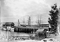Hastings Mills wharves, Vancouver, B.C 1886