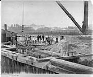 [Toronto, Ont.] East concrete abutment during construction of Eastern Ave. Bridge 1899