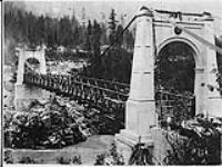 Suspension Bridge across the Fraser River, 1860.