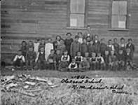 Oleshaw School (later 2 districts - Oleshaw & Mazeppa, [Alta.]). M. Michasiw teacher. 1913.