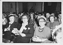 (Peace Campaign) Peace Rally, Mrs. Margolis, Montreal, Mrs. Coopersmith and Mrs. Coleman, Toronto ca. 1950