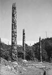 Indian Totem poles in Adler Park 1945