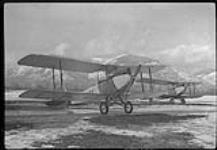 [de Havilland 'Gypsy Moth' aircraft CF-AGH and CF-AGH at Cominco Air School, Creston, B.C. c. 1930.].
