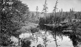 Marion River, at Bassett's camp. 1865 - 1890.
