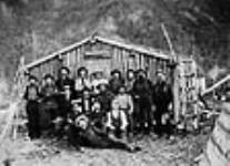 Klondikers in front of Keir brothers' claim. [between 1898-1899].