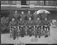Group of Generals of the 1st Canadian Army. (L.-R.:) seated: H.S. Maczek, Guy Simonds, H.D.G. Crerar, C. Foulkes, B.M. Hoffmeister; standing: R.H. Keefler, A.B. Matthews, H.W. Foster, R.W. Moncel, S.B. Rawlins. 20 May 1945