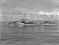 H.M.C.S. OTTAWA taking part in blockade operations. Bay of Biscay, 20 Aug 1944. 20 AUG 1944