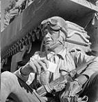 Trooper T.H. Baker, a despatch rider of The Calgary Regiment, near Villapiana, Italy, 18 September 1943. September 18, 1943.
