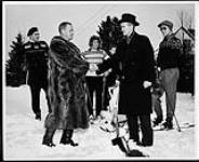 Opening of Ski Hut by John H. Molson et C. Paul Gaboury. Dec. 1946
