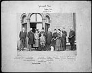 Government House. L.to R.: Hon. Col. James Baker, His Excellency The Earl of Aberdeen, Lady Marjory Gordon, Countess of Aberdeen and Hon. Archibald Gordon, Edgar Dewdney, Mrs. James Baker, Mrs. Dewdney,Mr. Erskine, Miss Allison and Hon. Forbes G. Verno 8 Nov. 1894