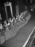 Rehearsal of the chorus line of the Meet the Navy Show, Ottawa, Ontario, Canada, 27 August 1943. August 27, 1943.