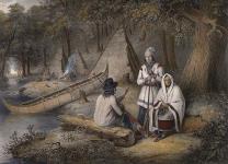 Wigwam indien au Bas-Canada 1848.