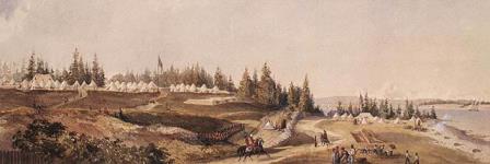 Campement de l'artillerie et du 76ième régiment à Point Pleasant, Halifax 1855