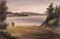 Point Levi and Quebec from Isle of Orleans. 1841