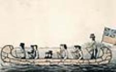 Le gouverneur de la rivière Rouge, baie d'Hudson, voyageant dans un canotléger 1825