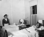 Patients are evidently enjoying their stay at the Greenwood camp hospital, BC. c 1942
