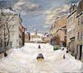 Scène d'hiver sur la rue George, Halifax 1875