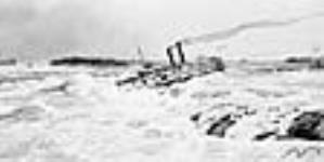 Runnig the rapids of the River St. Lawrence, by the Royal Mail Steamer CORSICAN, detail from CANADIAN NILE CONTINGENT. 1884