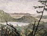 From Beloeil Mountain: Lake - Yamaska - Rougemont. [Vue du mont Beloeil: lac de la montagne, mont Yamaska, mont Rougemont] 1838