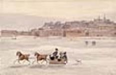 La ville de Québec, vue du fleuve gelé 1830