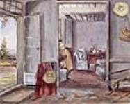 Intérieur du salon, entrée et porte à l'avant, à Beauharnois 10 juillet-12 novembre 1838