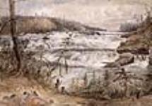 Sans titre [rapides, Indiens réparant un canot] ca. 1860-1870