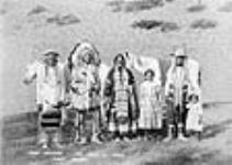 Staged views of Plains Indian Culture. Joe Healy and family, of the Blood Nation. c.a. 1911