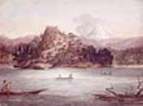 Le mont Coffin et le mont St. Helens, vus du fleuve Columbia, Washington septembre 13, 1845