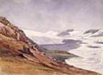Glacier et village inuit au cap York, Groenland juillet 25, 1875.