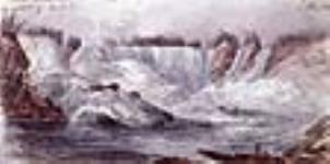 Les chutes de Shawinigan en été, rivière Saint-Maurice 1842