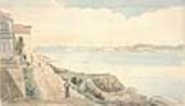 L'île Sainte-Hélène sur le fleuve Saint-Laurent, vue de Montréal, Bas-Canada 1828