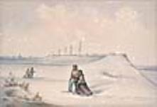 Promenade en raquettes sur les Plaines d'Abraham, à Québec, Canada-Est ca 1860