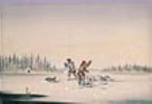 Pêche sur glace, Canada-Est ca 1860