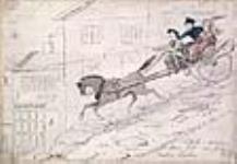 Caleche Driving Downhill as Practised in Quebec City, Lower Canada ca. 1840