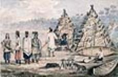 Wigwams à la pointe de Lévis, au Bas-Canada ca 1836